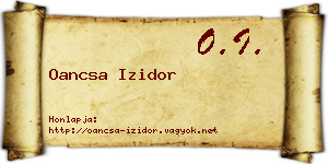 Oancsa Izidor névjegykártya